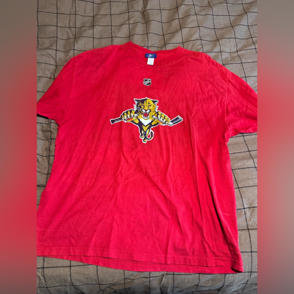 Reebok Florida Panthers Luongo #1 Red NHL Hockey T-Shirt Men’s 2XL